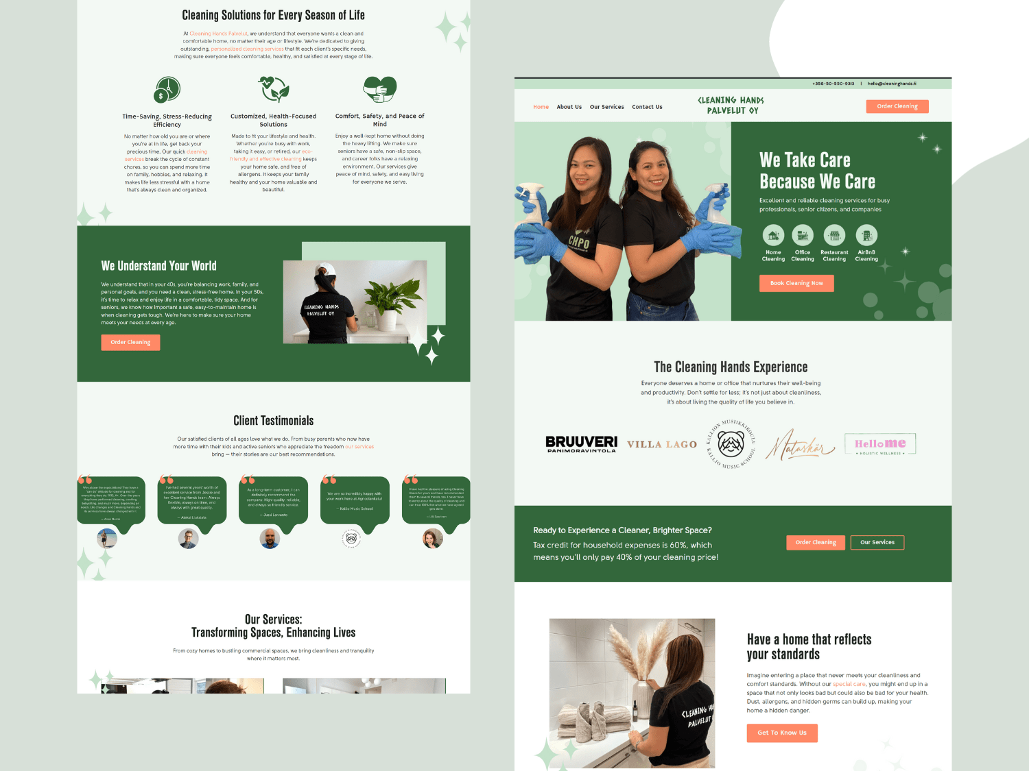 Website Portfolio Cleaning Hands Oy